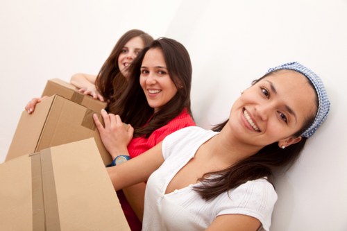 Preparation scene for furniture removals in Hamptonhill with wrapped and organized items
