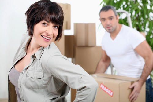 Packed boxes and furniture ready for secure storage
